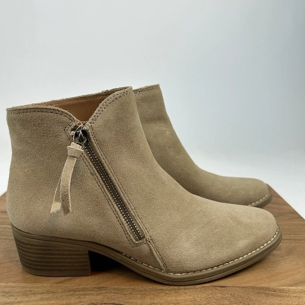 New White Mountain Taupe‎ 984204079 Genuine Leather Ankle Boot Shoes Size 8.5